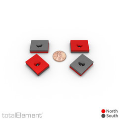 1 x 3/4 x 1/4 Inch Rare Earth Double Countersunk Block Magnets N42 (4 Pack)