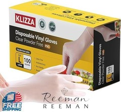 Disposable Vinyl Gloves Latex Powder Free Clear Plastic Gloves 200 ct Pack of 2