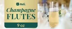 Champagne Flutes Plastic (50 Pack, 9oz) Clear, Stemless | Disposable Mimosa
