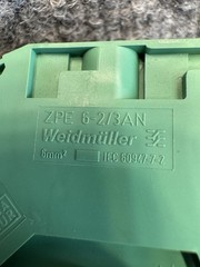 Weidmuller ZPE 6-2/3AN 6mm² DIN Rail PE Ground Terminal Block Assembly