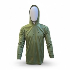 Neon Yellow Long Sleeve Safety Shirt With Hoodie, Polyester Birdeye mesh fabric