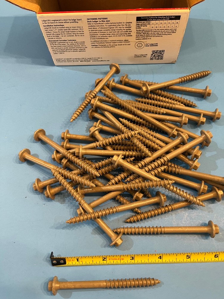 43-pc FastenMaster LedgerLOK Hex Structural Wood Screw, 3-5/8” gray