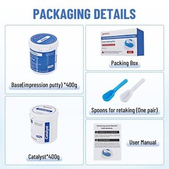 New Dental Impression Putty Fast Set 800g VPS Putty (400g Base & 400g Catalyst)
