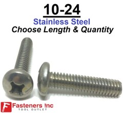 #10-24 Phillips Pan Head Machine Screw Stainless Steel (Choose Length & Quantity