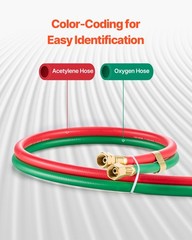 Oxygen Acetylene Hose 1/4-Inch x 50FT T Grade Hose 300PSI Max Working Pressure