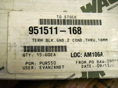 WAGO 285-607 Terminal Block 2 Conductor DIN Rail Box Connector 16MM