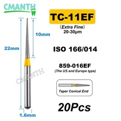 US Fine Dental Burs Diamond Burs High Speed Turbines Drills Tools 1.6mm 20pcs
