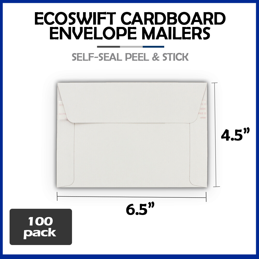 100 – 6.5×4.5 “EcoSwift” Brand Self Seal Rigid Photo Cardboard Envelope Mailers