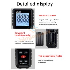 Digital illuminance Light Meter Lux meter Photometer 200000Lux Luxmeter Tool