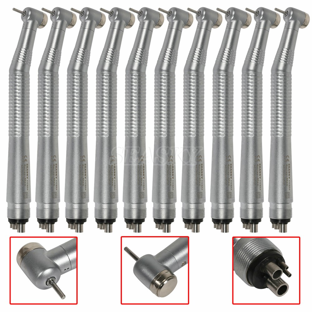 10PCS SEASKY NSK Style Dental High Speed Handpiece Push Button Type 4Hole Spray