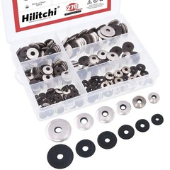 Hilitchi 270-Pcs #6#8#10#12 Stainless Steel Neoprene 4.2 millimeters, Silver