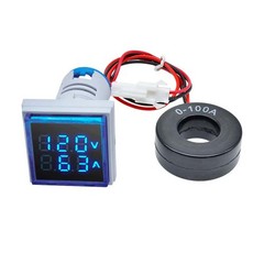 AC 60-500V 0-100A 22mm 3 in 1 Voltmeter Ammeter LED Digital Volt/AMP Meter NEW