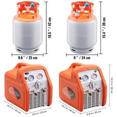 Refrigerant Recovery Reclaim 30/50lb Cylinder Tank 3/4/1HP Recovery Machine Unit