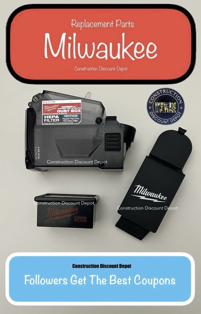 Milwaukee 42-16-0580 Dust Extractor Box With HEPA Filter 49-90-2306 Hammervac