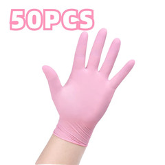 20/50/100PCS Pink Nitrile Gloves Household Cleaning Nitrile Gloves Kitchen Cooki