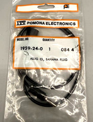 ITT Pomona 1959-24-0 Alligator Clip to Banana Plug Test Leads – Lot of 2, New