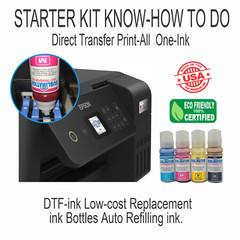 Epson Printer with Sublimation ink Heat Transfer Print + T-Shirt Bundle