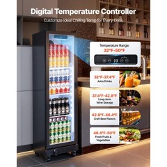 Uimoso Commercial Upright Beverage Cooler with 6.9 Cu.Ft Capacity