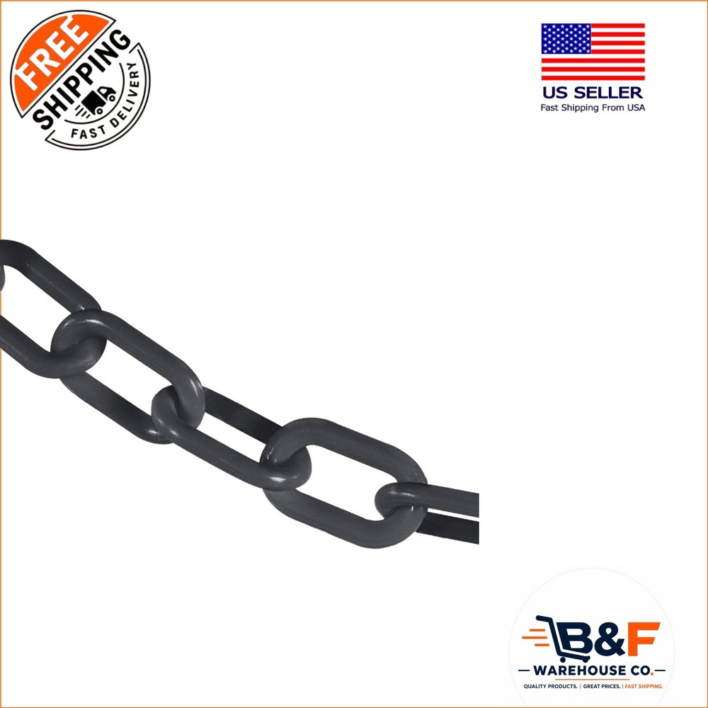 Heavy-Duty 25-Foot Plastic Barrier Chain – Slate Gray Crowd Control Solution