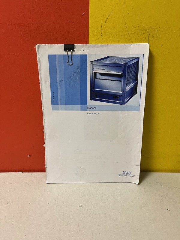 LPKF MultiPress-II MultiPress II Manual