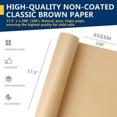 17.5″ x 1200” Brown Kraft Paper 50 lb Basis Weight Roll Packaging Shipping NEW*
