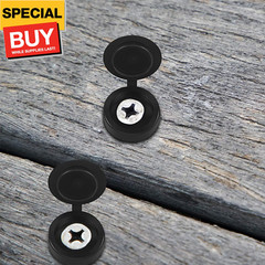 100 Pieces Hinged Screw Cover Caps Plastic Shutter Fold Screw Snap Covers Washer