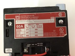 Square D Lighting Magnetic Contactor 8903SPO11V02 3 Poles, 120V AC, 60 A