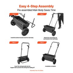 KFFKFF 50lbs Walk-Behind Drop Spreader, 18″ Width 10 Settings