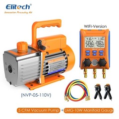 Elitech 2-in1 HVAC Tool Kit with 5CFM Vacuum Pump Digtal Manifold Gauge LMG-10W