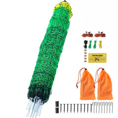 Electric Fence Netting, 42 In. H X 164 Ft. L, PE Fencing with Posts and Double-S