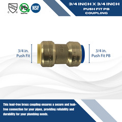 10) 3/4″ X 3/4″ PB (POLYBUTYLENE) SHARKBITE STYLE CONVERSION PUSH FIT COUPLINGS
