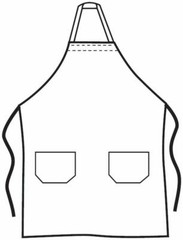 BIB APRON WITH 2 WAIST POCKETS-1 PIECE PACK- COLOR WHITE,BLUE,RED,PINK AND GREEN