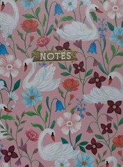 Clementine Twin Wire Hard Cover Spiral Journal Notebook Floral Swan “Notes”