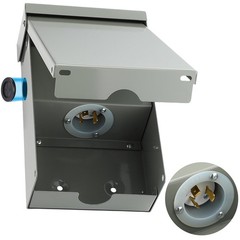 Blulu 30 Amp Power Inlet Box Pre-Drilled Generator Inlet Box NEMA L5-30P 3-Pr…