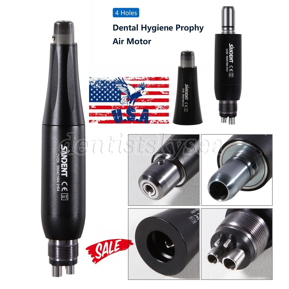 1-10Pcs SANDENT 4:1 Hygiene Prophy Handpiece Air Motor 360° Swivel Straight Cone