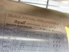 BALDOR Reliance SuperE Washdown Duty Motor 2 HP 230/460v VSSEWDM3558T 1750RPM