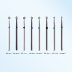 10Pcs AZDENT Dental Diamond Burs Ball Round For High Speed Handpiece FG 1.6mm