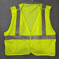 Safety Vest Yellow Gray Reflective Gear Uniform Top Tear Away Fasteners Men’s XL