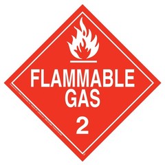 Div. 2.1 Flammable Gas Placard 10-pk., 10.75″ x 10.75″ Removable Adhesive Vinyl