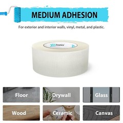 White Painters Tape Multi-Surface Tape, 2 in x 60 yards per roll, Easy to Remove
