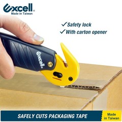 Excell Stretch Film Cutter Box Opener with Safety Blade for Shrink Wrap