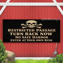 Pirate Theme Abandon All Hope Indoor Outdoor Banner Sign with grommets