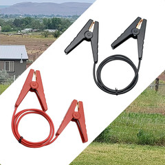 Farm Electric Fence Jump Leads with Crocodile Clip Connect Energizer and Fencing