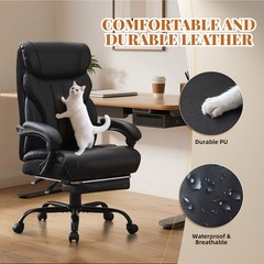 Office Chair Ergonomic Swivel Computer Desk Chairs with Footrest for Home Office