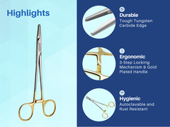 Mayo Hegar Needle Holder Driver 6 inches with Tungsten Carbide ARTMAN