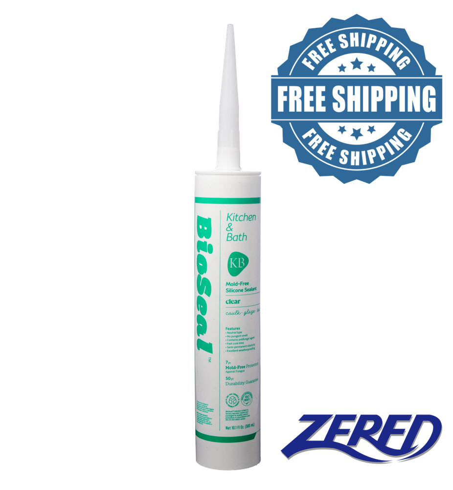 BioSeal Clear Silicone Caulk -No Odor & Mold / Waterproof / No Color Change!!