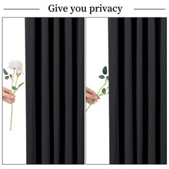 4 Panels Black Backdrop Curtain for Parties Black Wrinkle Free 20ft x 10ft Ba…
