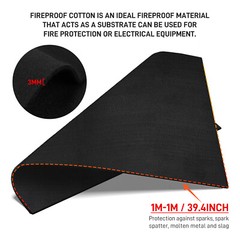 40″x40″ Welding Blanket Fireproof Flame Carbon Felt for Welders Retardant Fabric