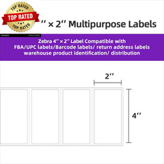 12 Rolls 4″ X 2″ Direct Thermal Labels for Barcodes Postage Address Shipping Lab