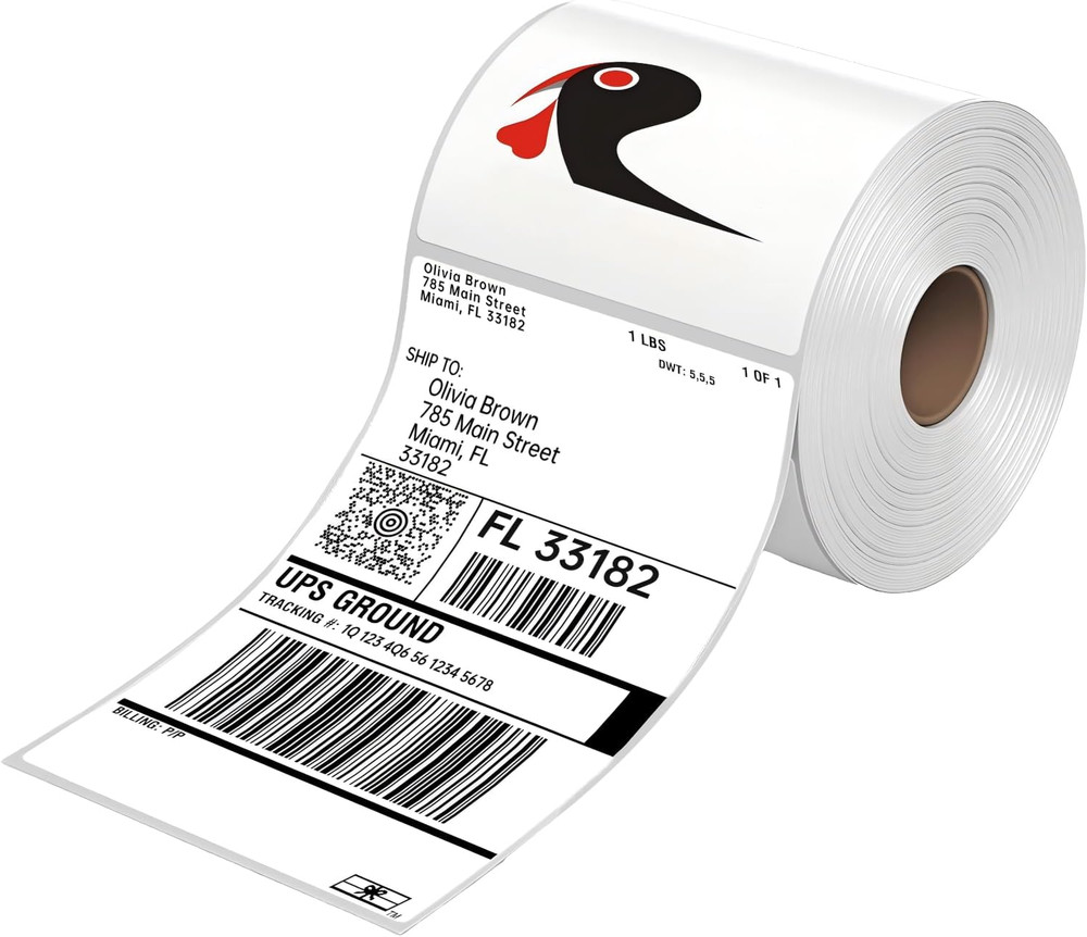 500 4X6 Thermal Labels, Direct Thermal Shipping Labels Roll 4X6 Compatible with